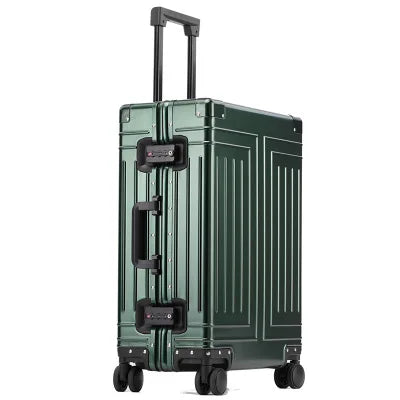 100% High-rank Aluminum-magnesium High Quality Rolling Luggage Perfect For Boarding Spinner International Brand Travel Suitcase