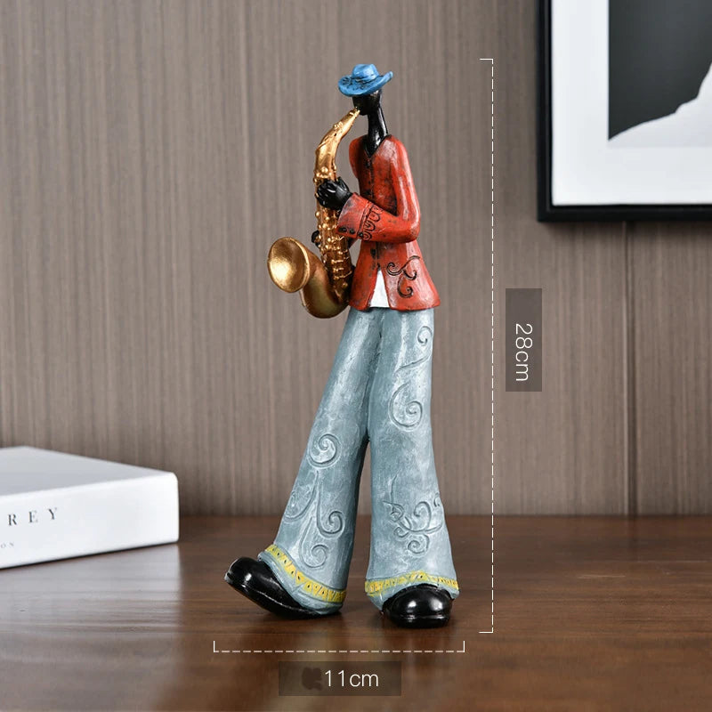 Creative American Band Decoration Musical Instrument Model Living Room Porch Study Nordic Arts And Crafts Statue Sculpture Home