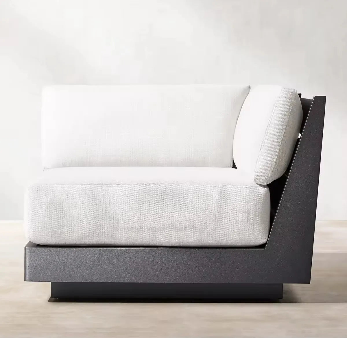 Patio Furniture Garden Aluminum Sofa Set Hotel Outdoor Furniture Poolside Metal L Shape Sectional Sofa