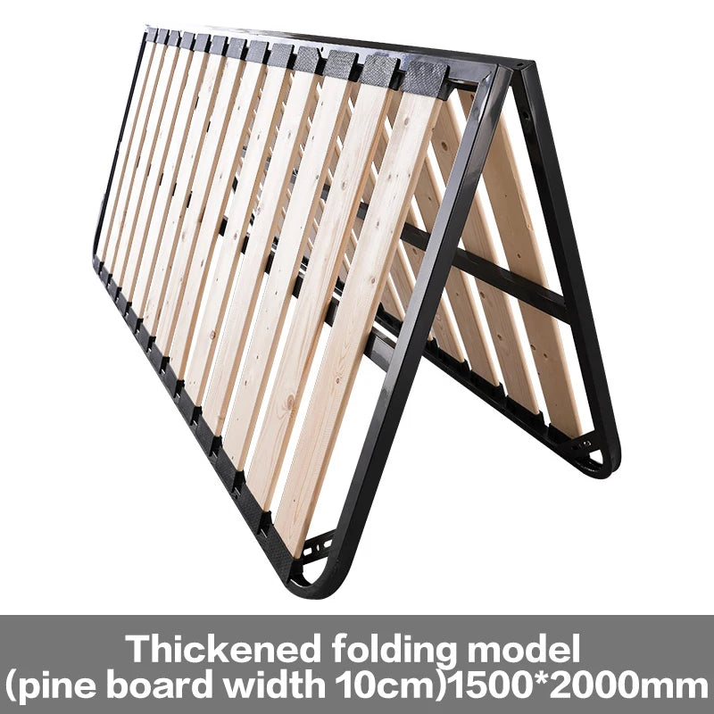 Folding Frame Bed Support Frame High Load-bearing Tatami Bed Frame 1.2m 1.5m 1.8m Optional Without Bed Head Solid Wood Bed Frame