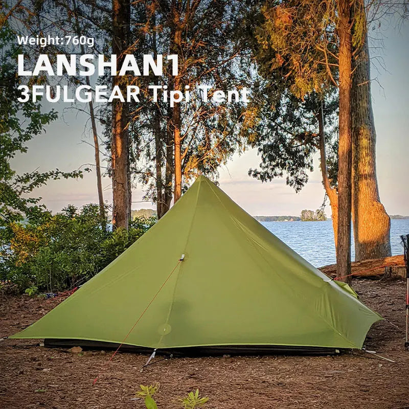 3F UL GEAR LanShan 1 Outdoor Ultralight Camping Tent 1 Person 3 Season Professional 15D Silnylon LanShan1 Rodless Tent