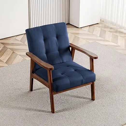 Mid Century Modern Accent Chairs for Living Room, Comfy Bedroom Chairs for Adults,Small Wide Reading Nook Arm Chair, 105° Ergono