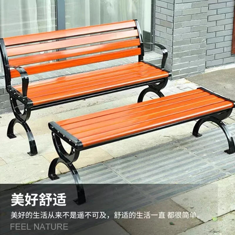 Park Outdoor Leisure Plastic Wood Bench with Row Bench Seat Waiting Outdoor Back Seat Manufacturer