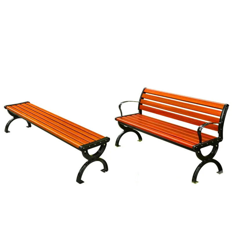 Park Outdoor Leisure Plastic Wood Bench with Row Bench Seat Waiting Outdoor Back Seat Manufacturer