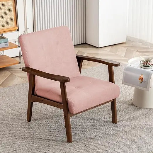 Mid Century Modern Accent Chairs for Living Room, Comfy Bedroom Chairs for Adults,Small Wide Reading Nook Arm Chair, 105° Ergono