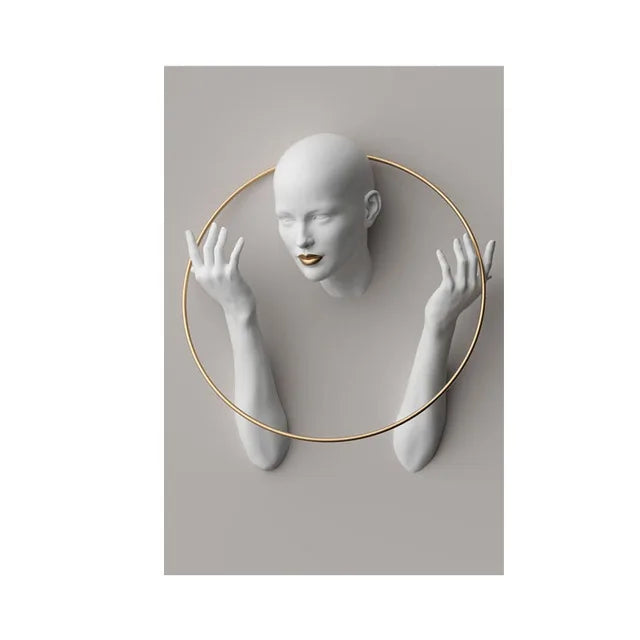 Woman Sculpture Poster Prints Woman Power Figure Statue Canvas Painting Cuadros Wall Art Pictures for Living Room Home Decor