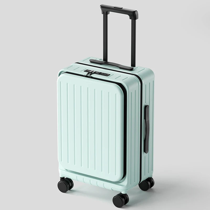 2025 New Large Capacity Luggage Suitcase Cup Holder USB Charging Men Women Girl Carry-On Boarding Luggage Travel 20/24/26 inch