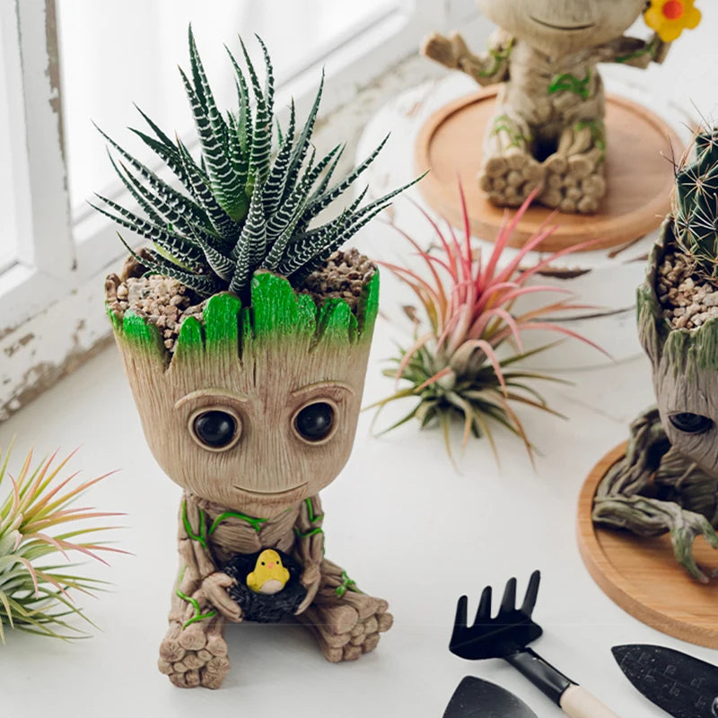 Modern Vases For Flowers Pot Groot Garden Pots Planters Anime Figurines Home Decoration Accessories Office Storage Pen Case