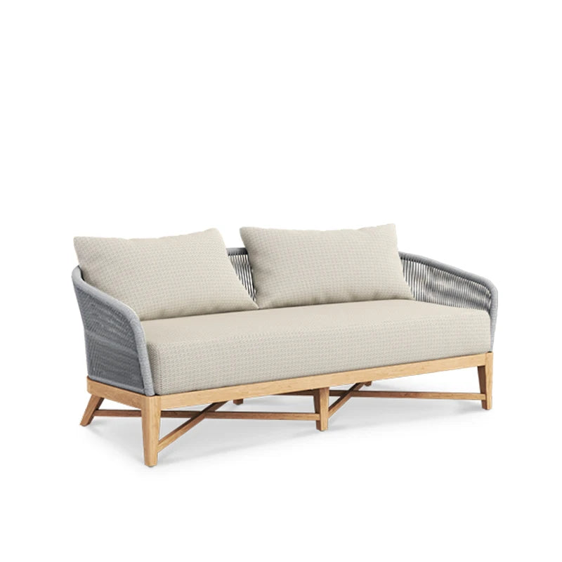 Rope Garden Sofa Outdoor Teak Furniture Set For Patio For Hotels Villas Parks Courtyards