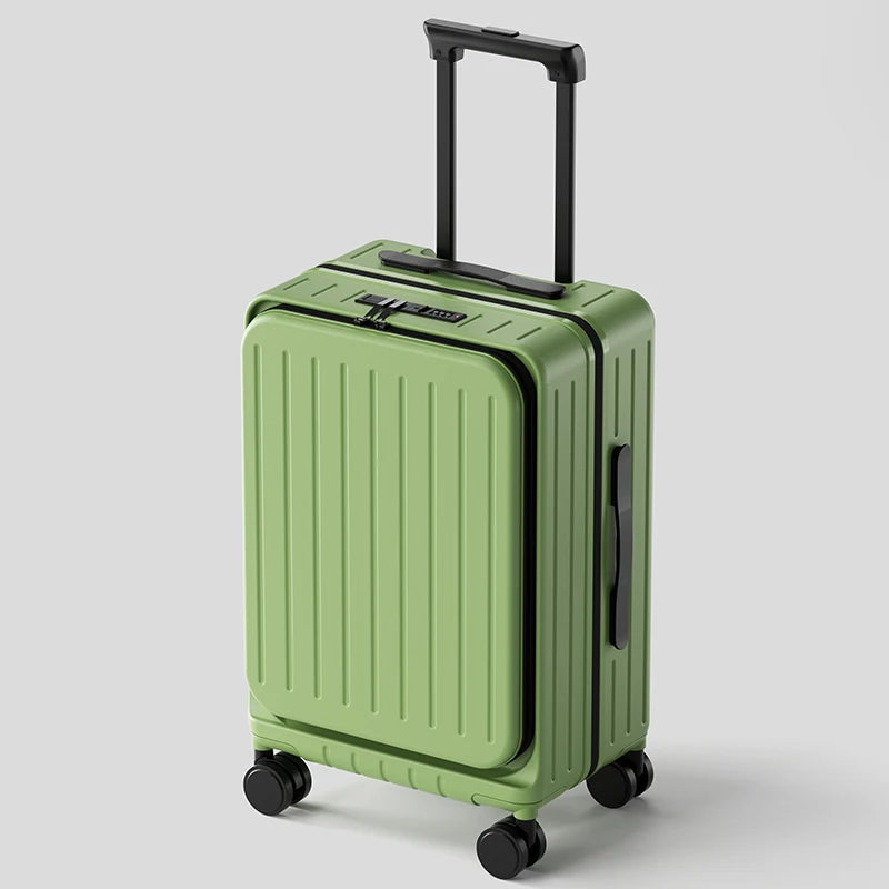 2025 New Large Capacity Luggage Suitcase Cup Holder USB Charging Men Women Girl Carry-On Boarding Luggage Travel 20/24/26 inch