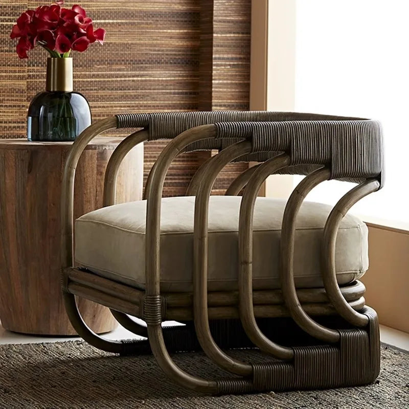 Modern Outdoor Aluminum Wood-Look Furniture Set-Rattan Sofa Coffee Table For Courtyard Balcony Terrace Or Hotel Garden Lounge