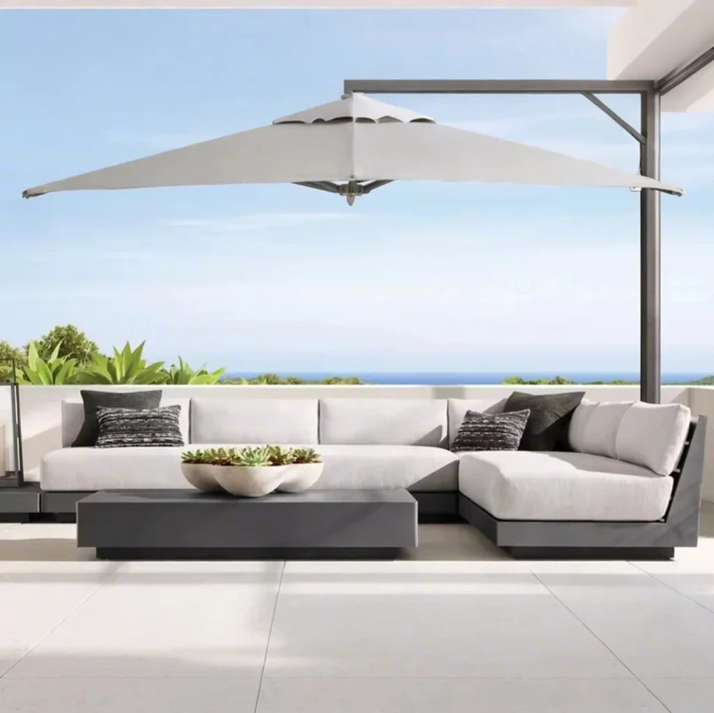 Patio Furniture Garden Aluminum Sofa Set Hotel Outdoor Furniture Poolside Metal L Shape Sectional Sofa