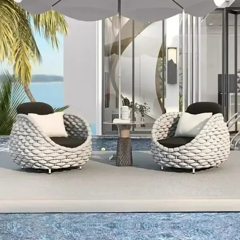 Outdoor Sofa Combination Double Chair Set Courtyard Terrace Villa Balcony LivingRoom Leisure Furniture All-Weather Patio Seating