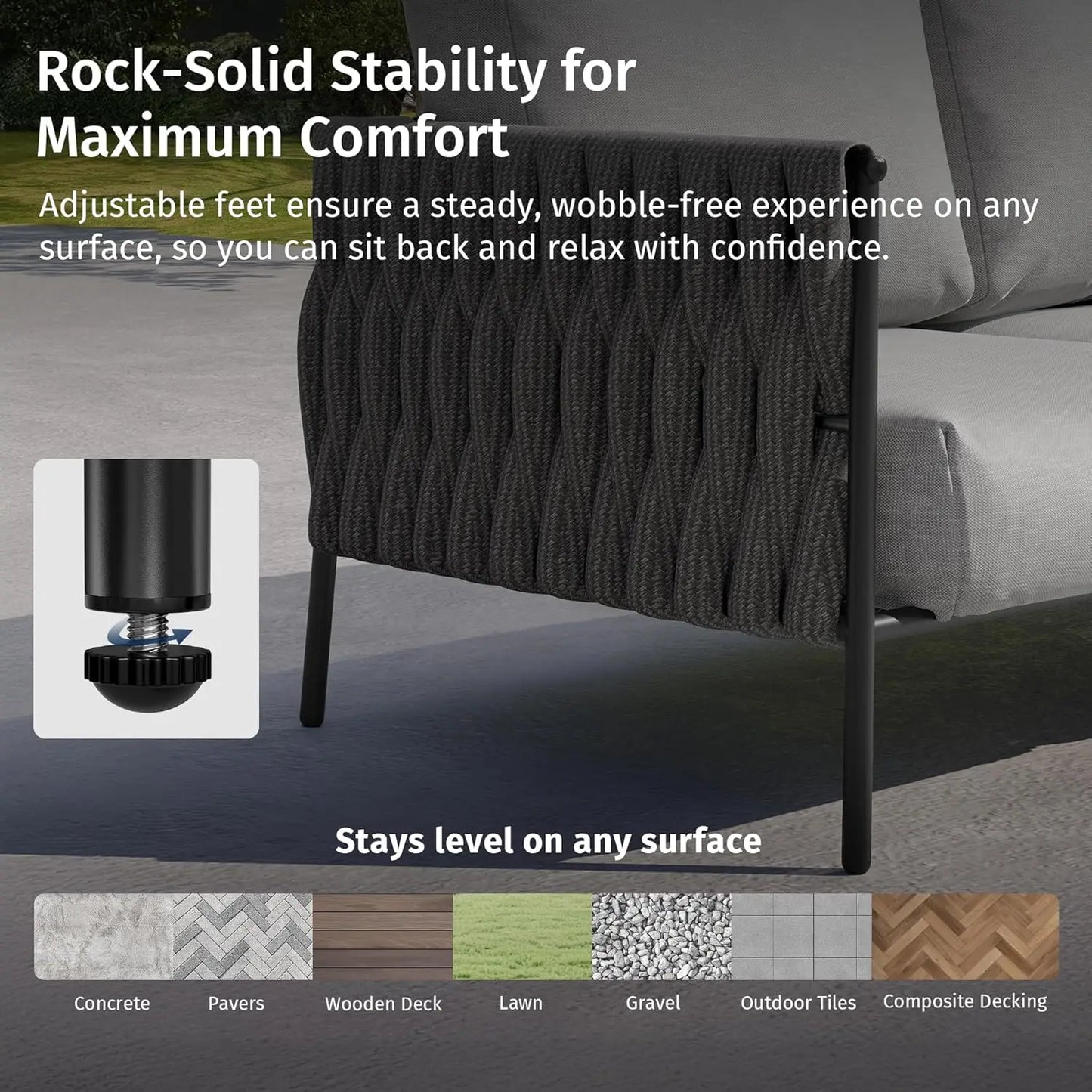 EAST OAK Outdoor Furniture | Life Chatter Loveseat | 2 Seater Sofa with 6.7" Thick Washable Cushions | Deep Seating Patio Furnit