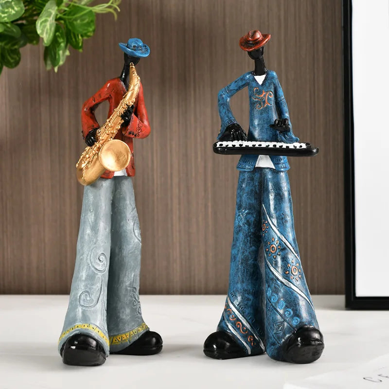 Creative American Band Decoration Musical Instrument Model Living Room Porch Study Nordic Arts And Crafts Statue Sculpture Home