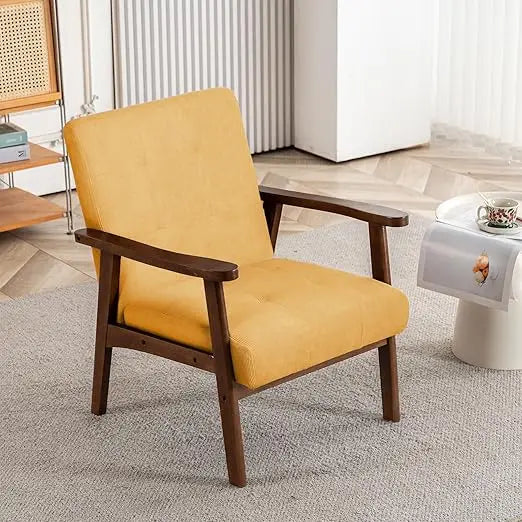 Mid Century Modern Accent Chairs for Living Room, Comfy Bedroom Chairs for Adults,Small Wide Reading Nook Arm Chair, 105° Ergono