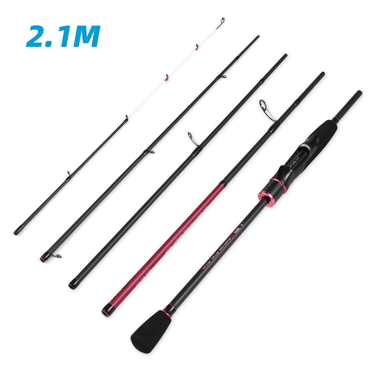 5 Sections Fishing Pole Ultralight Spinning Rod Travel Fishing Rod with Storage Bag