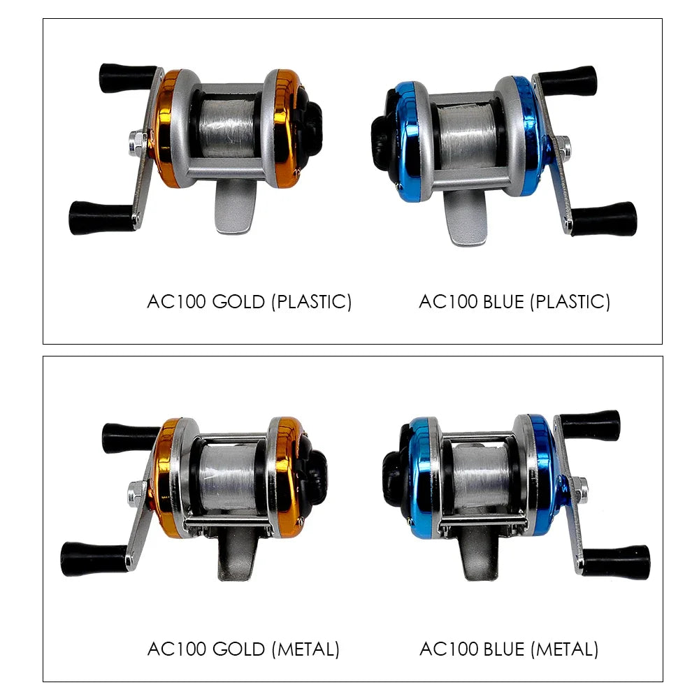 Mini Metal/Plasticl Drum Fishing wheel Portable Winter Ice Fishing Reel Wheel with Wire Outdoor Tackle fishing Accessories Fish