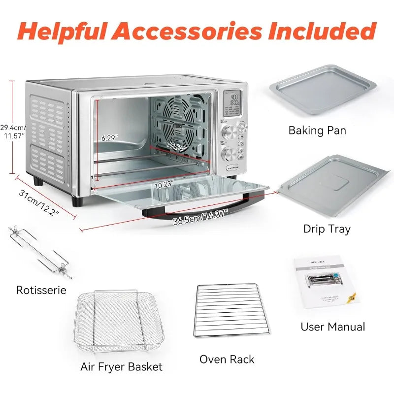 Air Fryer Toaster Smart Oven Combo, 23 Quart XL Capacity Convection Oven Countertop, Fits 10 Inch Pizza