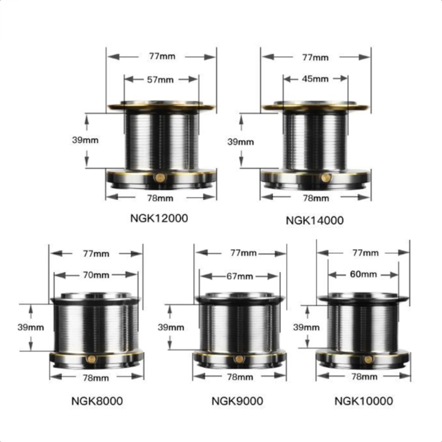 8000 9000 10000 12000 14000 Series Long Casting Spinning Wheel 17+1BB Aluminum Alloy Spool 4.8 1 High Speed Fishing Reel Samolla
