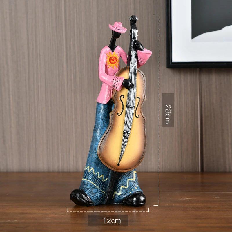Creative American Band Decoration Musical Instrument Model Living Room Porch Study Nordic Arts And Crafts Statue Sculpture Home