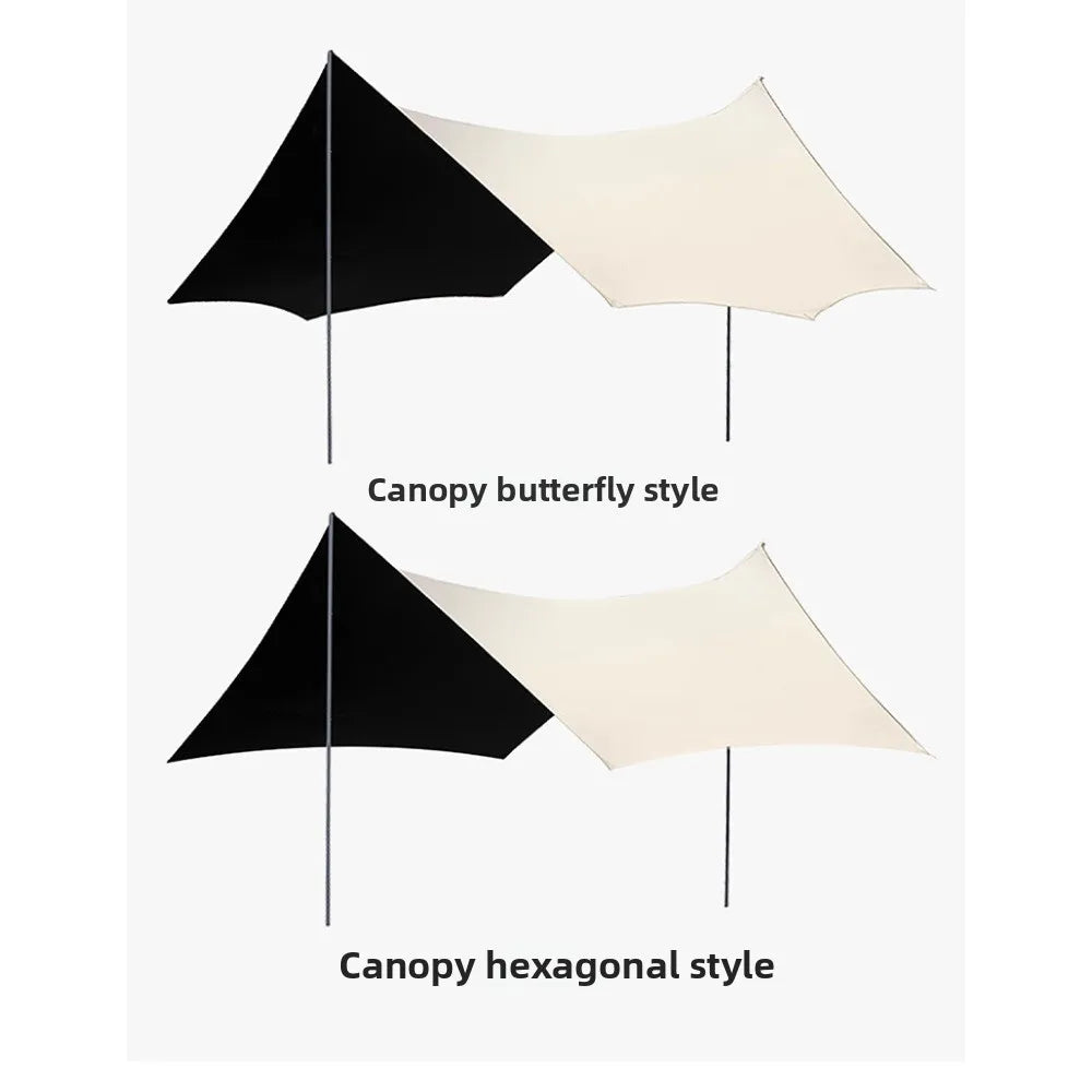 Canopy tent outdoor camping sunscreen black rubber canopy portable thick silver glue camping shade rain tent