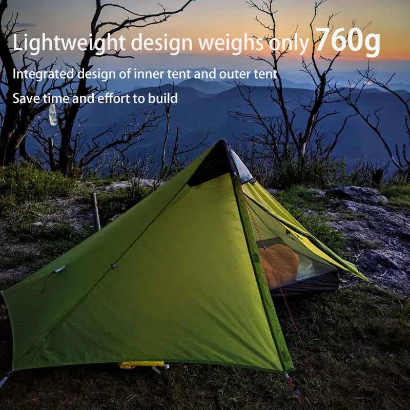 3F UL GEAR LanShan 1 Outdoor Ultralight Camping Tent 1 Person 3 Season Professional 15D Silnylon LanShan1 Rodless Tent