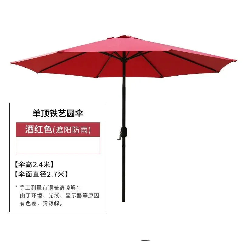 2.7m Outdoor Umbrella 파라솔 대형 Courtyard Sun Parasol Beach Folding Pillar Paraguas sombrilla playa Balcony Sunshade Canopy Patio
