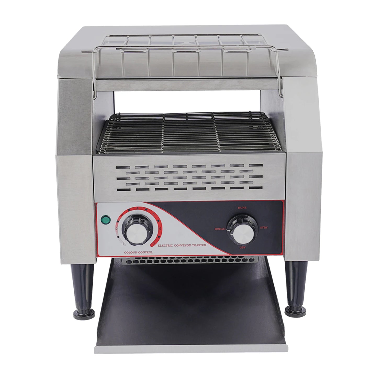 1.9KW Commercial Toaster Stainless Steel Restaurant Toaster Heavy-Duty Conveyor Bagel Toasters Oven US for Buffet 110V 300Pcs/H