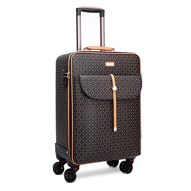 Fashion 16/20/24 inch PU Rolling Luggage Spinner Brand Travel Suitcase With Handbag Men Women Carry On Set Trolley Luggage