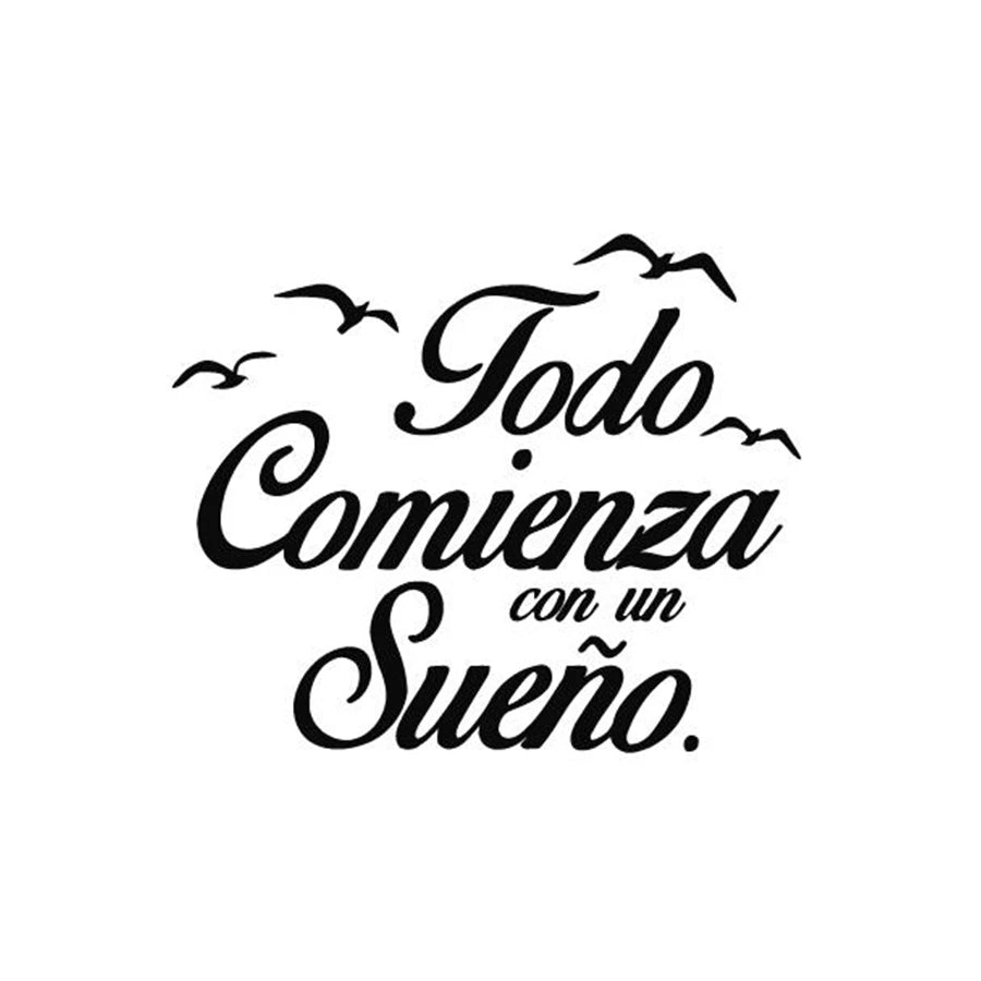 Spanish Quote Vinyl Wall Stickers Bedroom Wall Decals Birds Letterings Home Decor Bedroom Decoration