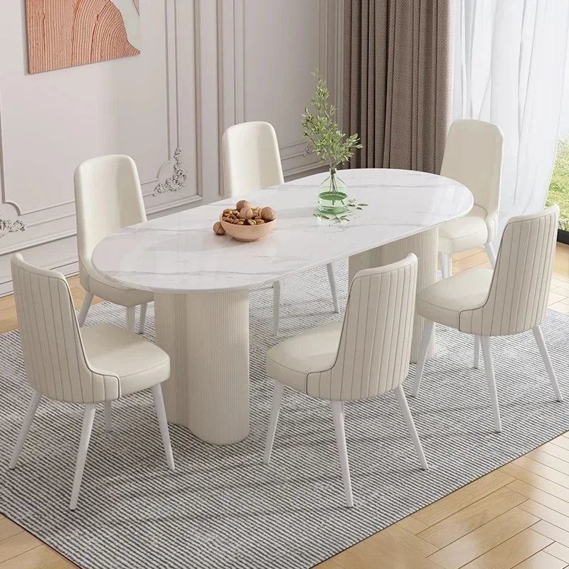 Italian Style Dining Table Oval Simple Nordic Wooden Design Dining Table Living Room Mesas De Comedor Garden Furniture Sets