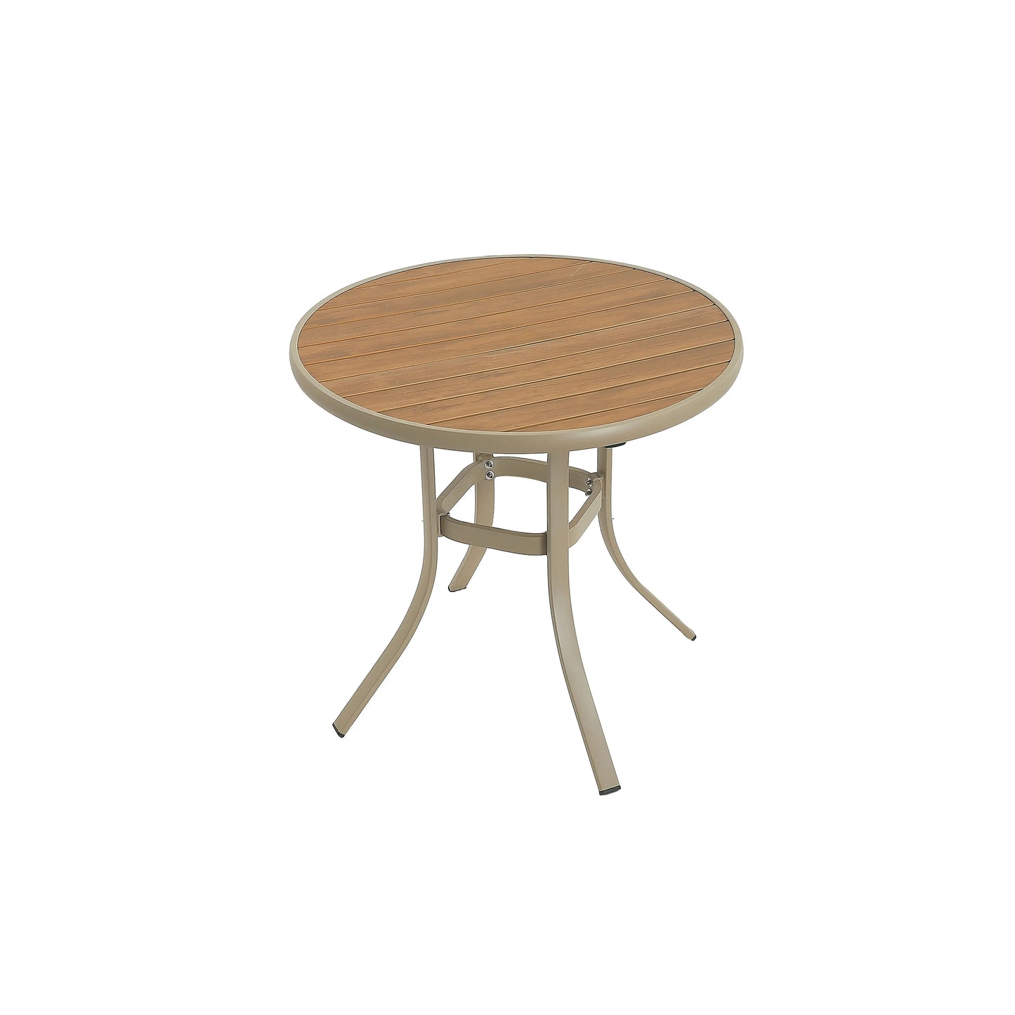 Modern Outdoor Garden Furniture Retro Round Table Outdoor Aluminum Plastic Wood Table Preservative Garden Table