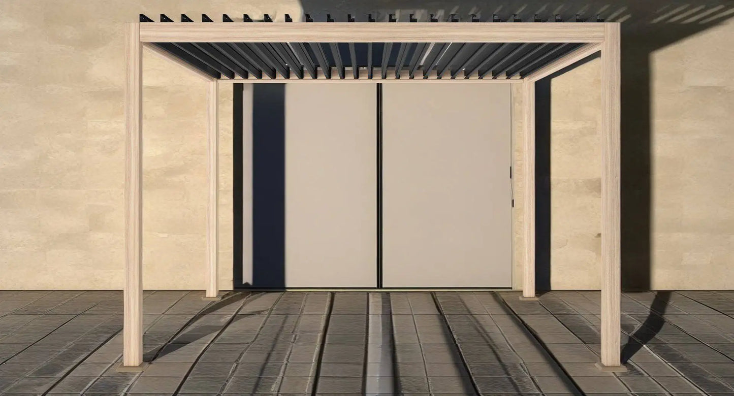 Luxury Patio Waterproof Hardtop Gazebo Garden Pergola Aluminium Outdoor Aluminum Hardtop Louvered Canopy Elegance