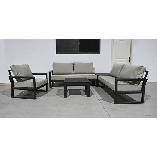 Metal Luxury Outdoor Aluminum Furniture Garden Waterproof Talk Set Terrace Simple Design Lounge Set Modern Patio Sofa
