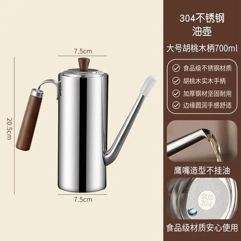 Stainless steel oil pot household with filter high temperature kitchen special without hanging oil pot pot thickened