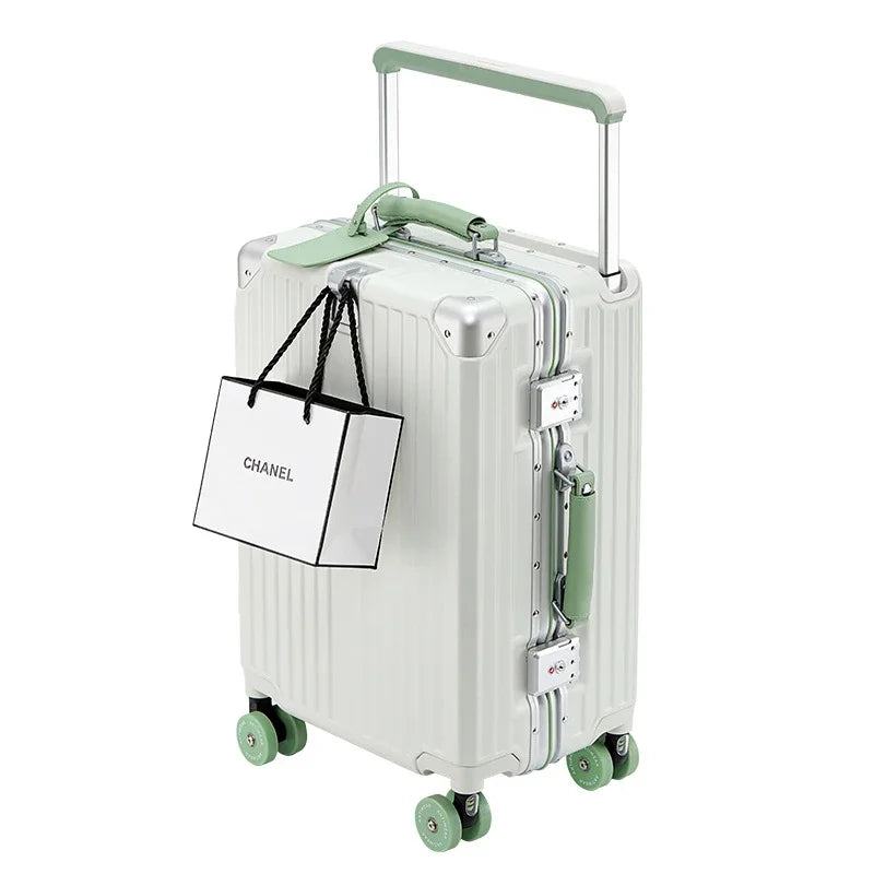 BunnyFly Suitcase Wide Handle Aluminum Frame Travel Rolling Luggage Trolley Case Men Women 20 24 Inches
