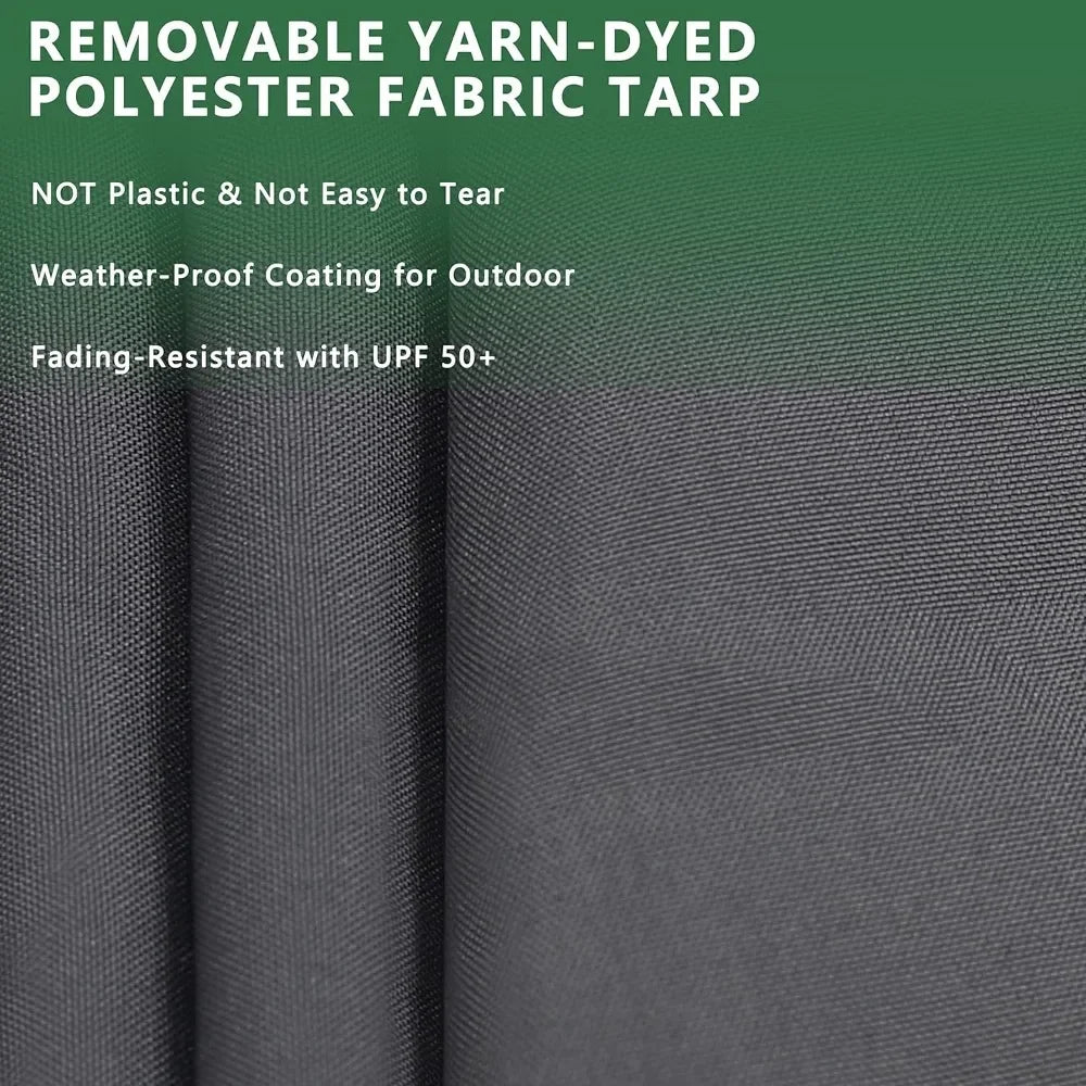 Outdoor Dog Kennel, Large Heavy Duty Metal Dog Cage Dog Pen Enclosure House with Roof & Rotating Feeding Door