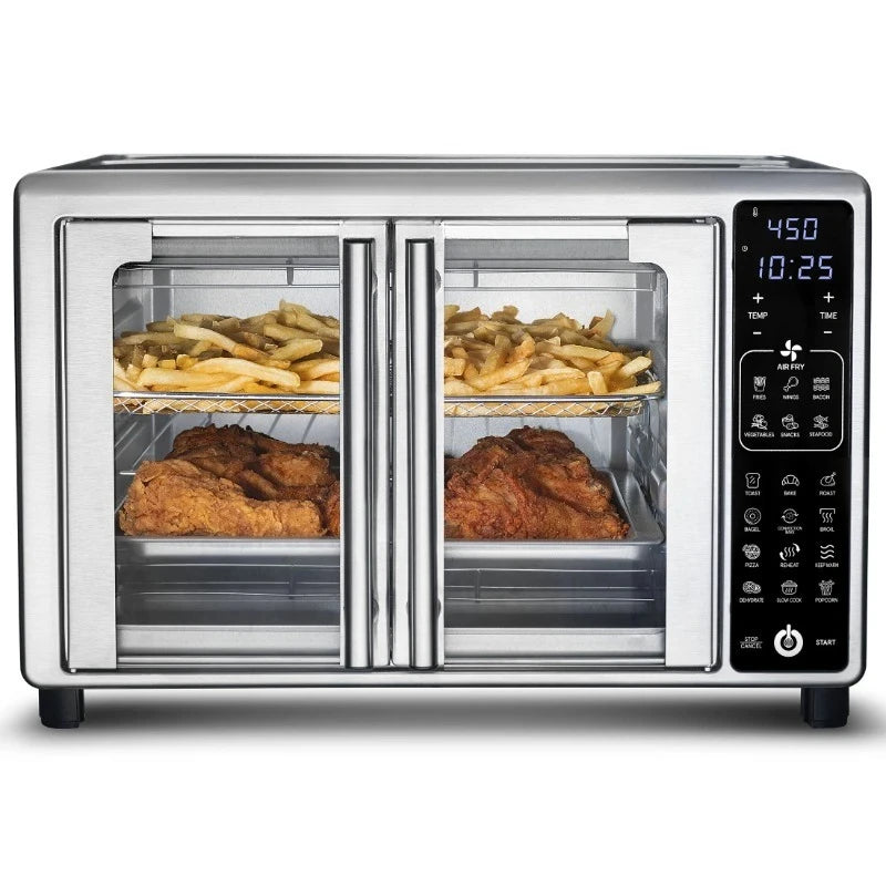 New Gourmia 1700W 6-Slice Digital Toaster Oven Air Fryer, 19 One-Touch Presets, 24L, Stainless Steel