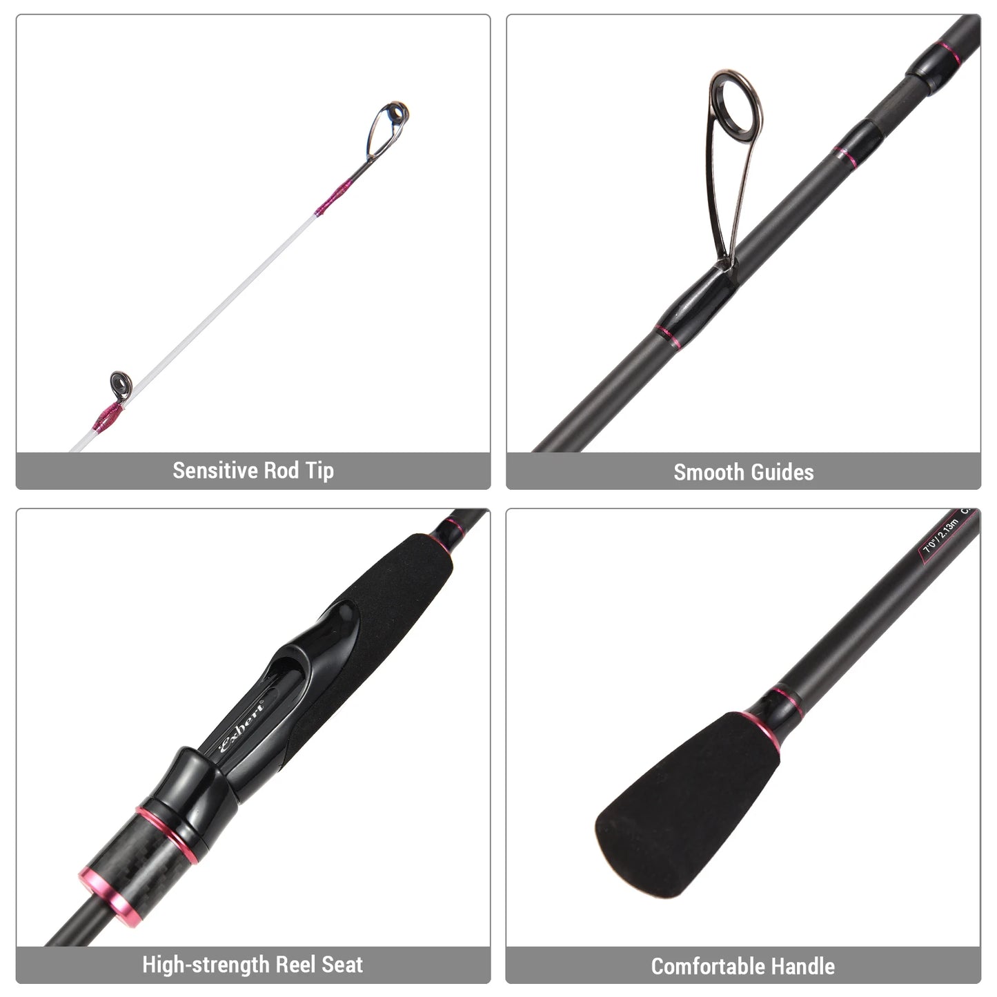 5 Sections Fishing Pole Ultralight Spinning Rod Travel Fishing Rod with Storage Bag