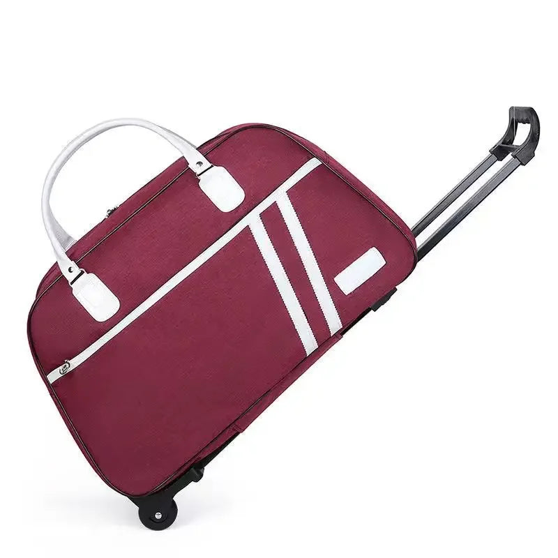 Portable Large Capacity Rolling Trolley Travel Bag Men's Boarding Case Hand Dragged Travel Duffels Zipper Women's Luggage