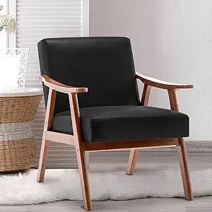 Mid Century Modern Accent Chairs for Living Room, Comfy Bedroom Chairs for Adults,Small Wide Reading Nook Arm Chair, 105° Ergono