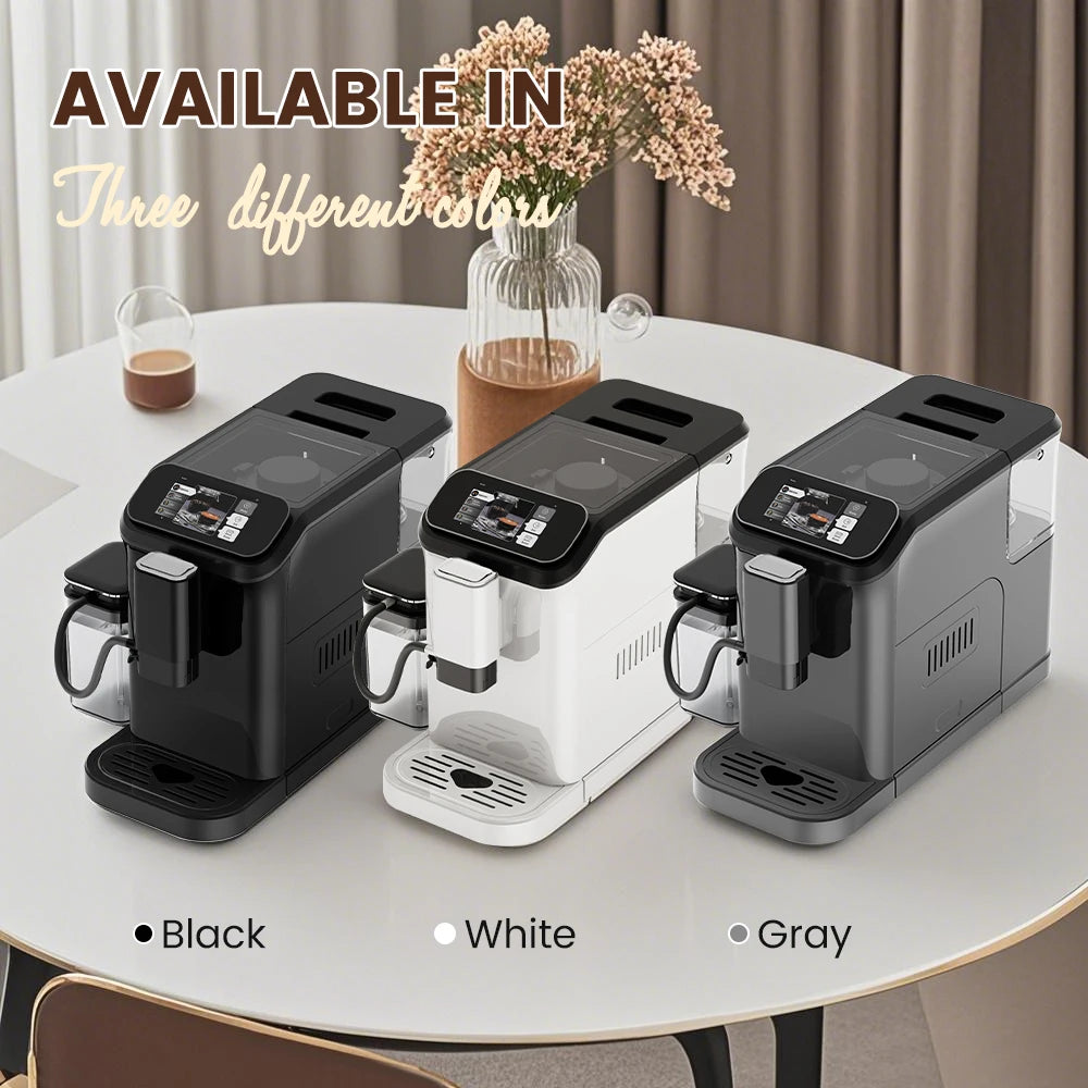 Mcilpoog WS-D5 Automatic Coffee Machine - Smart Wi-Fi , 12 Coffee Varieties, Touchscreen & Built-In Frother/1.5L Tank for Home