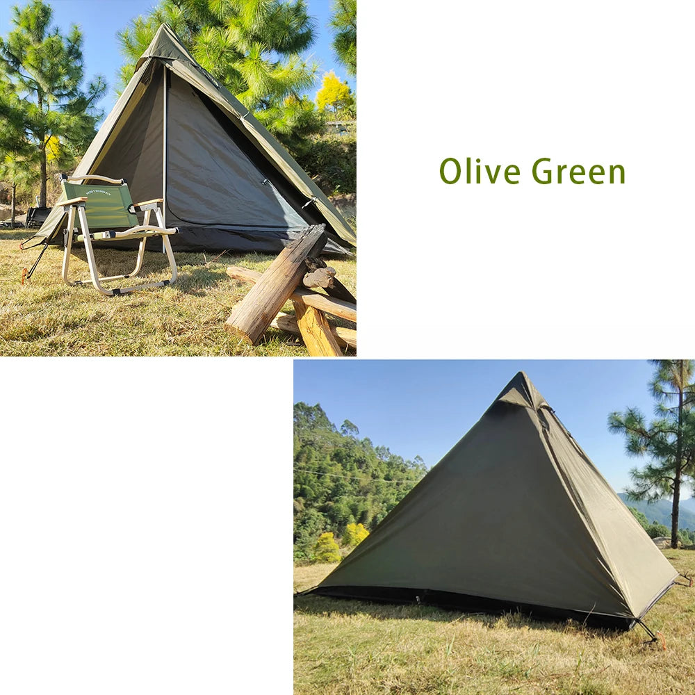 Solo Tent Ultralight Tipi Tent Outdoor Camping Light Pyramid Tent Portable Single Tent Waterproof Hiking Backpacking Trekking