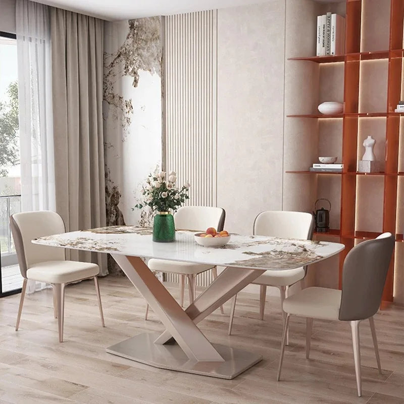 Modern Kitchen Dining Table Luxury Designer Rectangular Italian Table Restaurant Space Saving Tavoli Da Pranzo Home Furniture