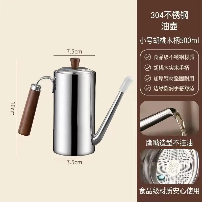 Stainless steel oil pot household with filter high temperature kitchen special without hanging oil pot pot thickened