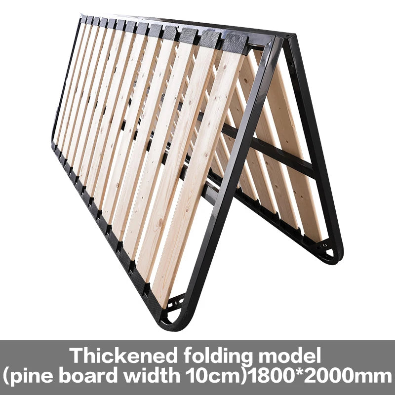 Folding Frame Bed Support Frame High Load-bearing Tatami Bed Frame 1.2m 1.5m 1.8m Optional Without Bed Head Solid Wood Bed Frame
