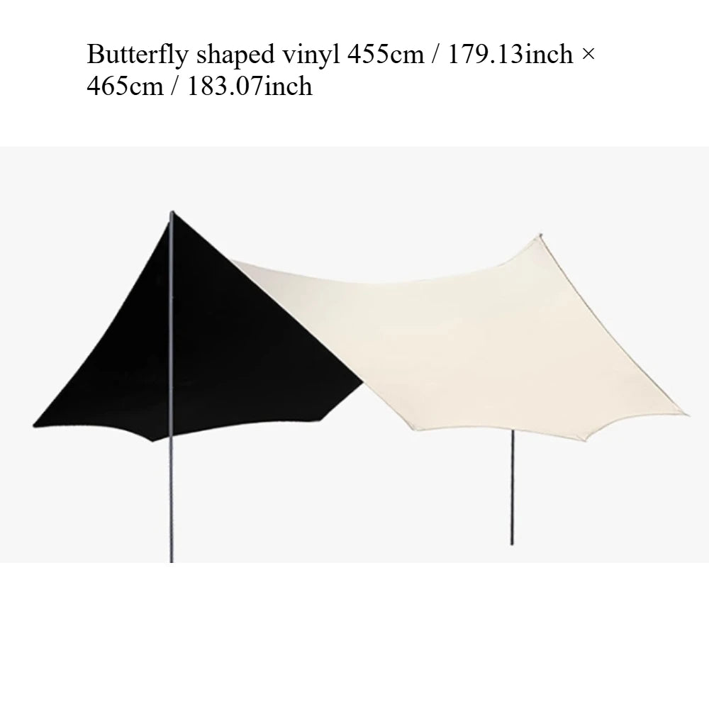 Canopy tent outdoor camping sunscreen black rubber canopy portable thick silver glue camping shade rain tent