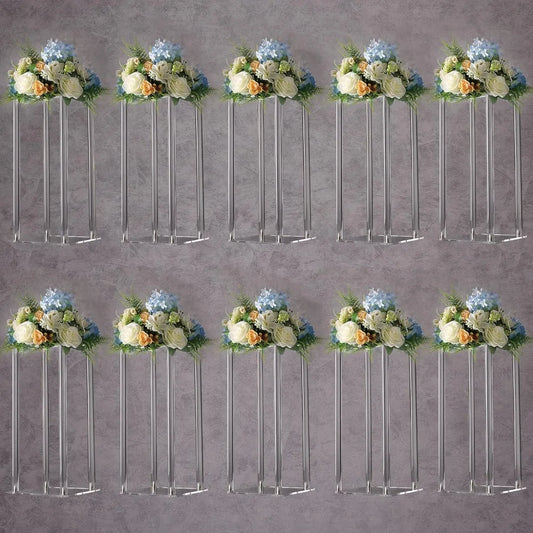15.75 Inch Tall Vases for Wedding Event Party Props Set of 10 Clear Pedestal Wedding Table Decoration Home Acrylic Flower Stand