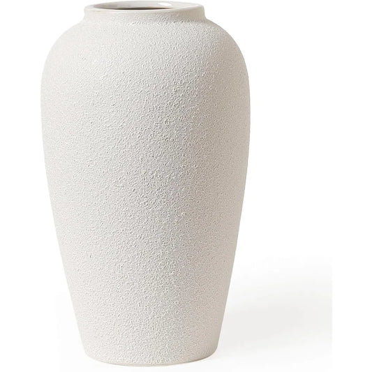 Rustic Ceramic Table Vase, 11.8" Vintage Clay Tall Floor Ceramic Terracotta Vase for Table Centerpieces, Decor Vases